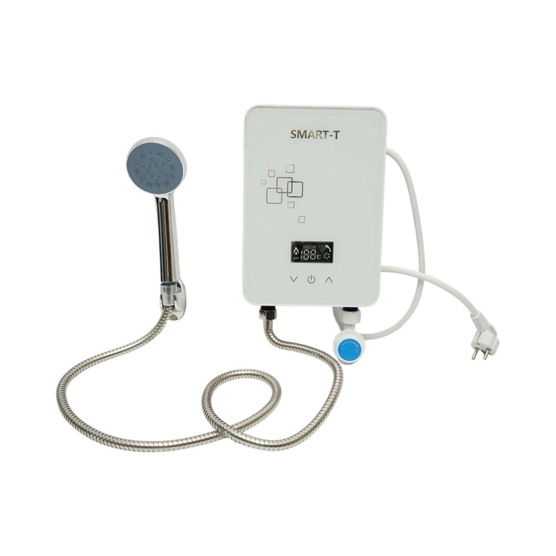 Scaldacqua elettrico istantaneo con doccetta, 220 V, 5500 W, display digitale (30–55 °C), IPX4