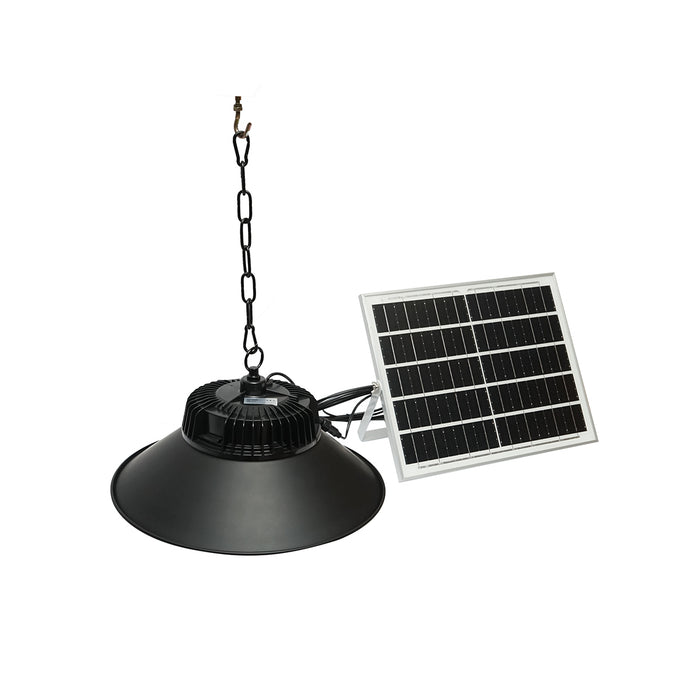 Lampada LED 100W, 6500K con pannello solare policristallino da 16W, batteria LifePO4 3,2V/15Ah e telecomando IP65