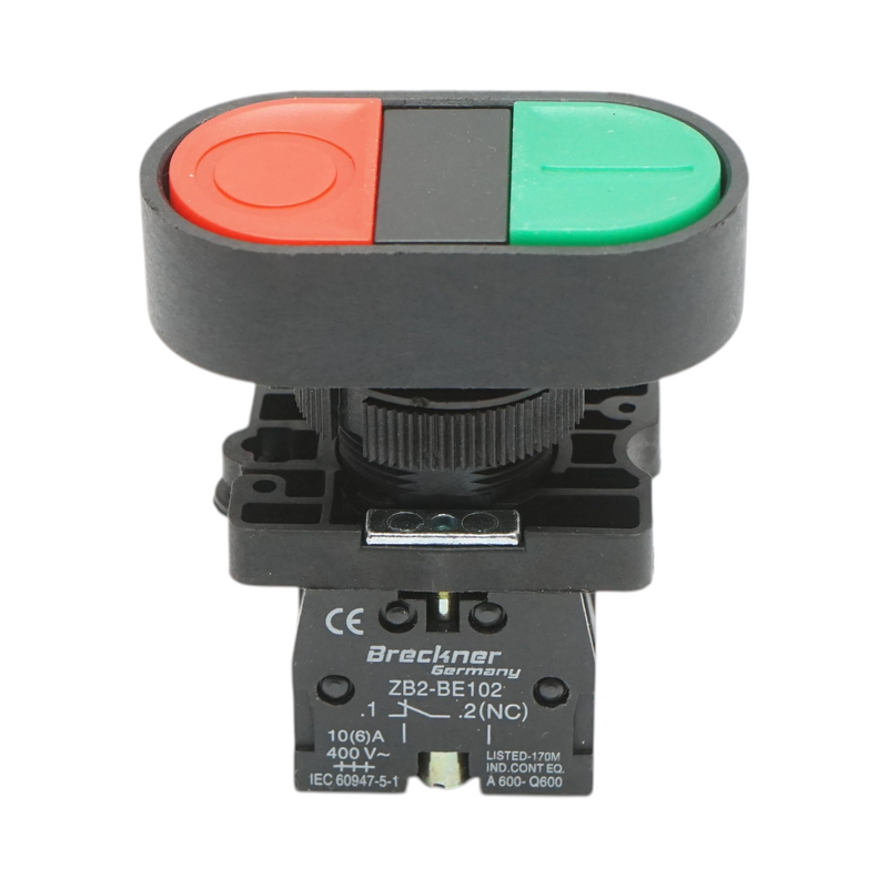 Pulsante di comando doppio 1NC, 400 V/10 A, LAY5 IP40 Breckner Germany