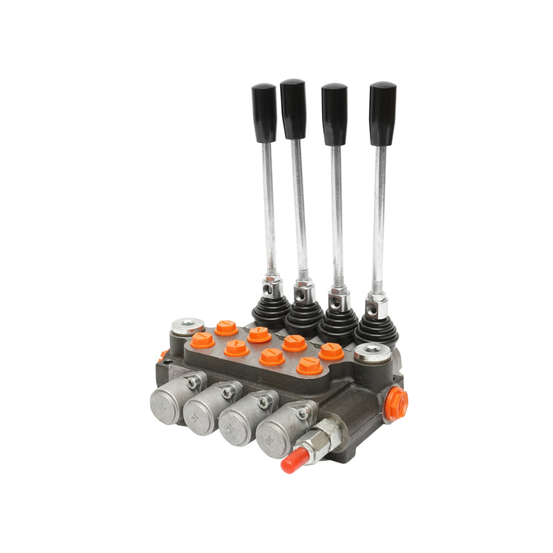 Distributore idraulico a 4 leve, portata 40L/min, con leva inclusa -15 /+80 Breckner Germany