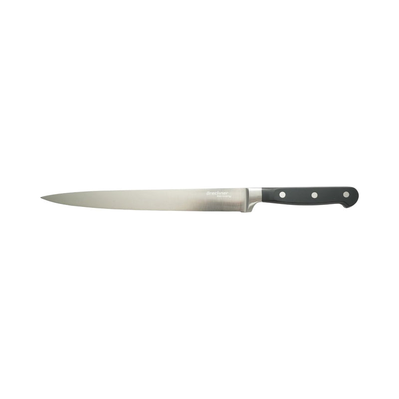 Coltello professionale per affettare da 25 cm, lama in acciaio 5Cr15MoV, manico in ABS nero Breckner Germany