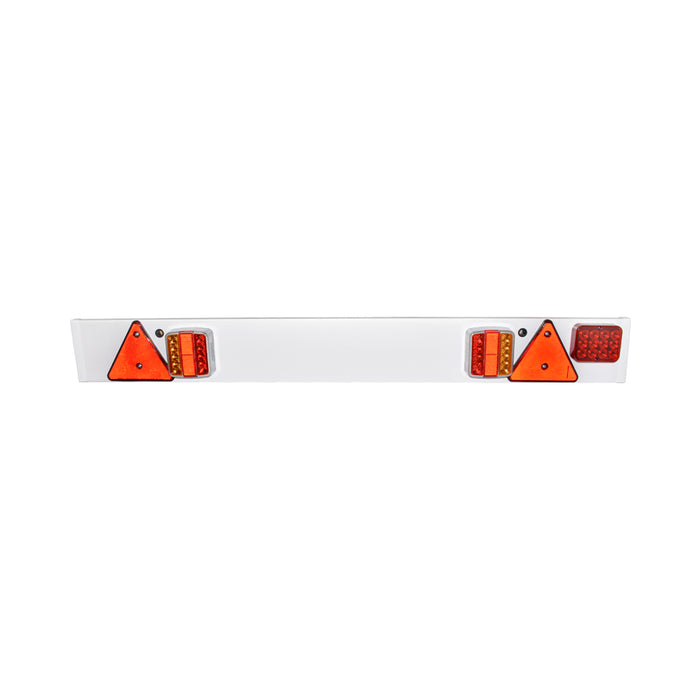 Gancio di traino da 1220 mm, 2 luci a LED, 1 fendinebbia a LED, 2 triangoli riflettenti, cavo da 6 m e presa a 7 pin 12/24 V