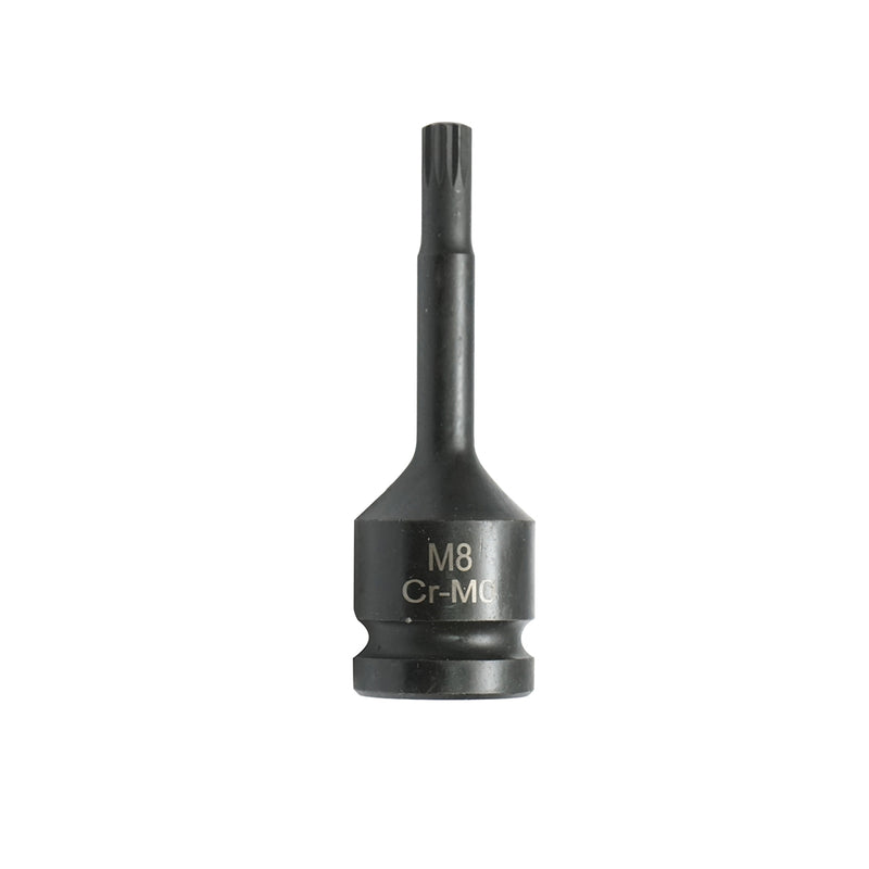 Chiave a bussola a percussione scanalata M8, 78 mm, 1/2 quadrato Cr-Mo