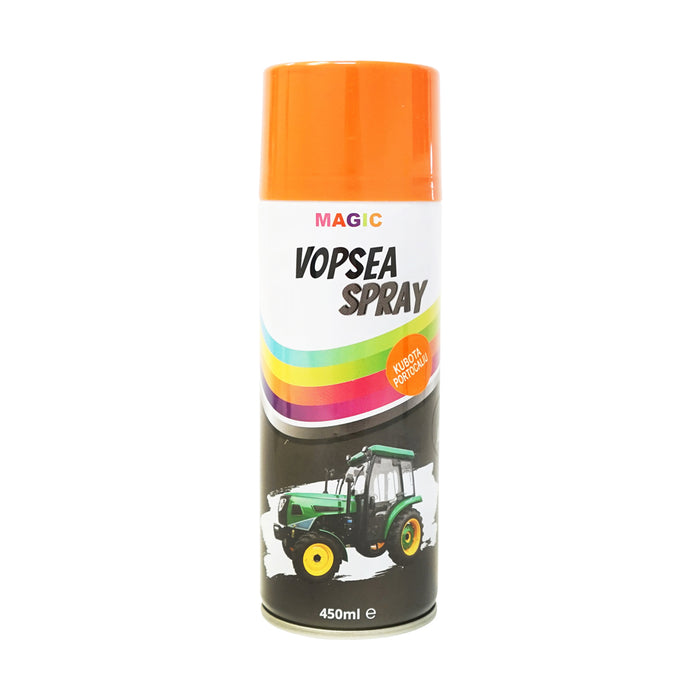 Spray vernice auto arancione tipo Kubota, professionale con asciugatura rapida 450ml MAGIC.