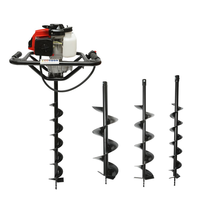 Trivella a benzina 2,8 CV, 2T 52 cc, 3 punte incluse 100 mm, 150 mm, 200 mm THOR