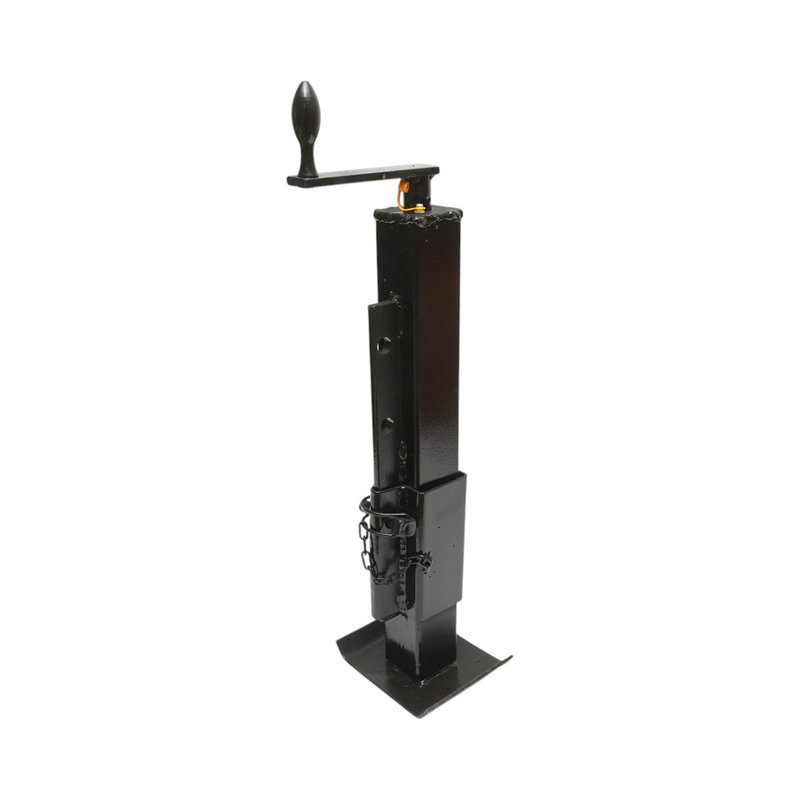 Piede di supporto regolabile per rimorchio con manovella (50 cm), montaggio laterale, tubo da 60 mm, carico massimo 6000 kg.