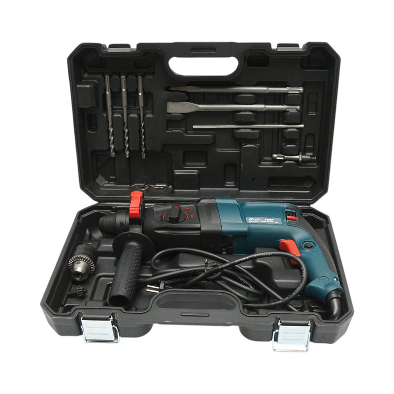 Martello tassellatore (rotopercussore) – 800 W Energia d’impatto: 3 Joule Mandrino: SDS Plus Diametro massimo foratura: 26 mm Breckner Germany