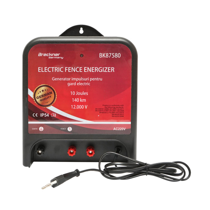 ELETTRIFICATORE PER RECINTO ELETTRICO DC 220V, 10 Joule, 140 km RECINZIONE ELETTRICA BRECKNER GERMANY