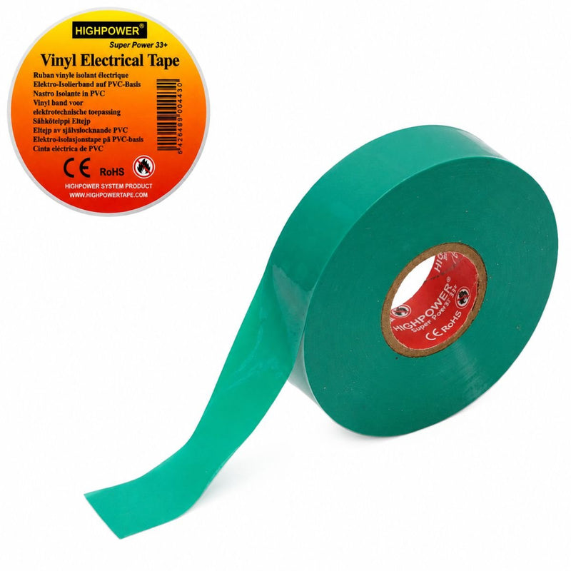 Nastro isolante in vinile verde Premium Super Power 33+ HighPower 19 mm x 20 m