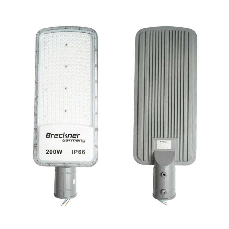 Lampione stradale LED da 200 W, 100-265 V, 6500 K, 22000 lm, montaggio su palo, 540x200x25 mm, IP66 Breckner Germany