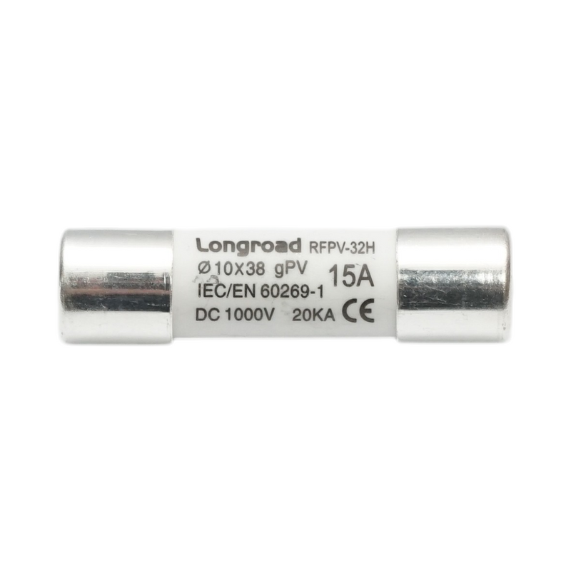 Fusibile cilindrico gPV Longroad RFPV-32H 10x38 mm, 15 A, 1000 V per impianti solari