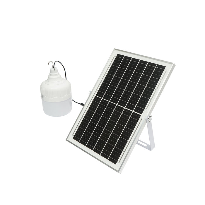 Lampada LED 100W, 6500K con pannello solare policristallino 8W e telecomando IP20