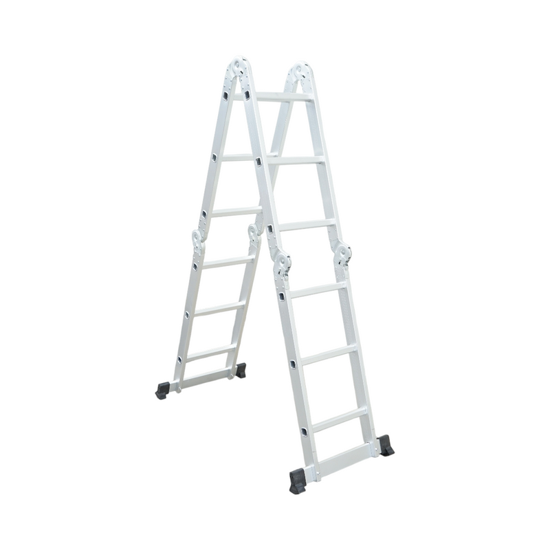 Scala multifunzione in alluminio da 3,7 m, 4x4 pioli, portata massima 150 kg