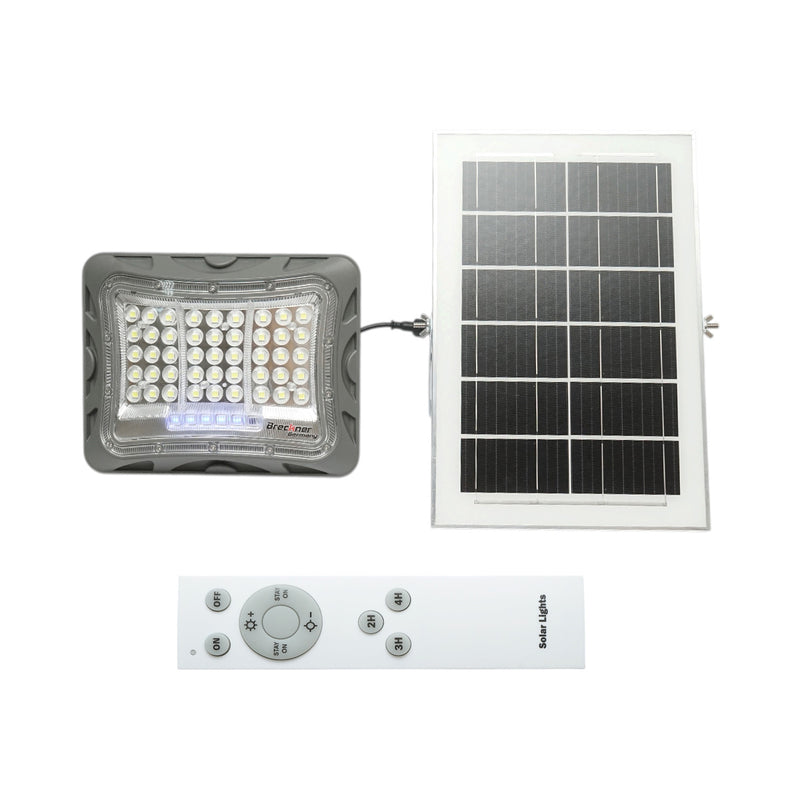 Lampada LED da 6500K con pannello solare da 10 W, batteria LiFePO4 da 3,2 V/5000 mAh e telecomando (IP65) Breckner Germany