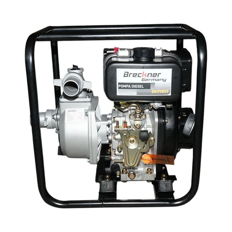 Motopompa diesel da 5 CV, 2 pollici, portata 36 m³/h, profondità di aspirazione 8 m, prevalenza 25 m Breckner Germany