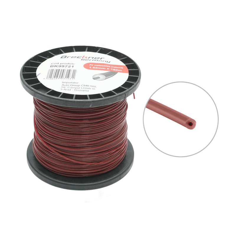 Filo rinforzato a sezione tonda per decespugliatore, 1,65 mm x 180 m Breckner Germany