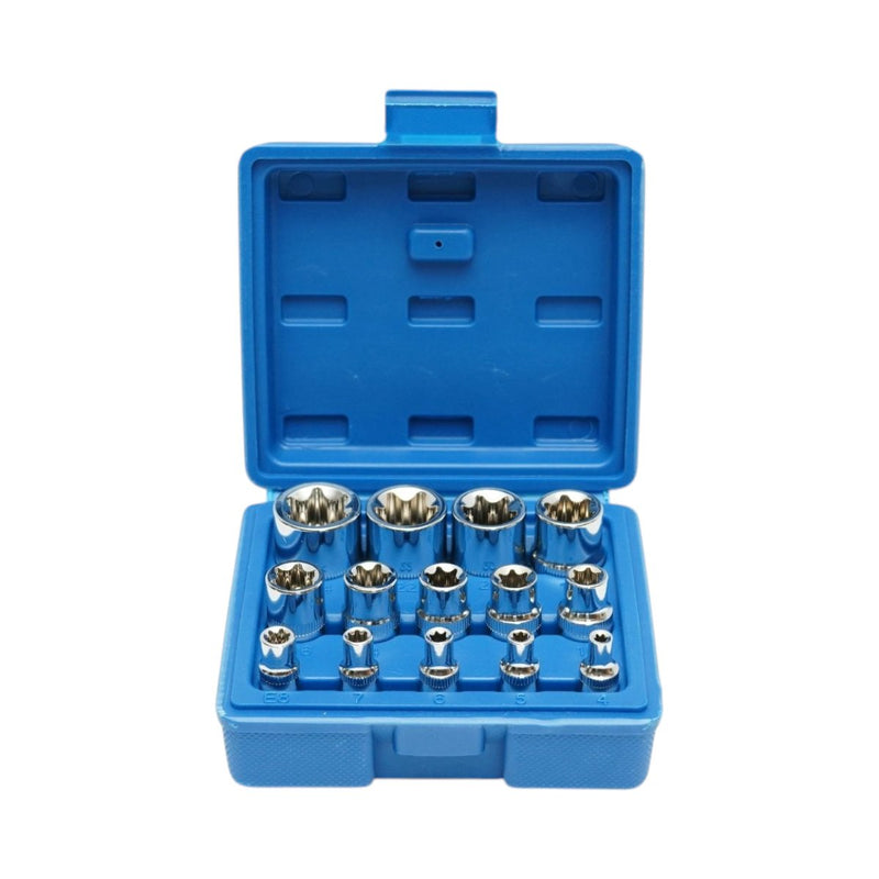 Set di chiavi a bussola E-Torx E4-E24 in Cr-V, 14 pezzi Breckner Germany