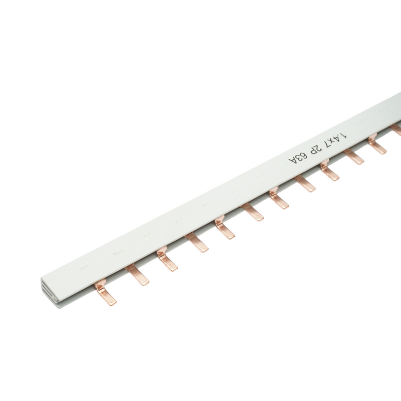 Pettine di collegamento (busbar) monofase 1 m, 2P, 63 A, 56 moduli, per l’alimentazione di interruttori automatici Longroad