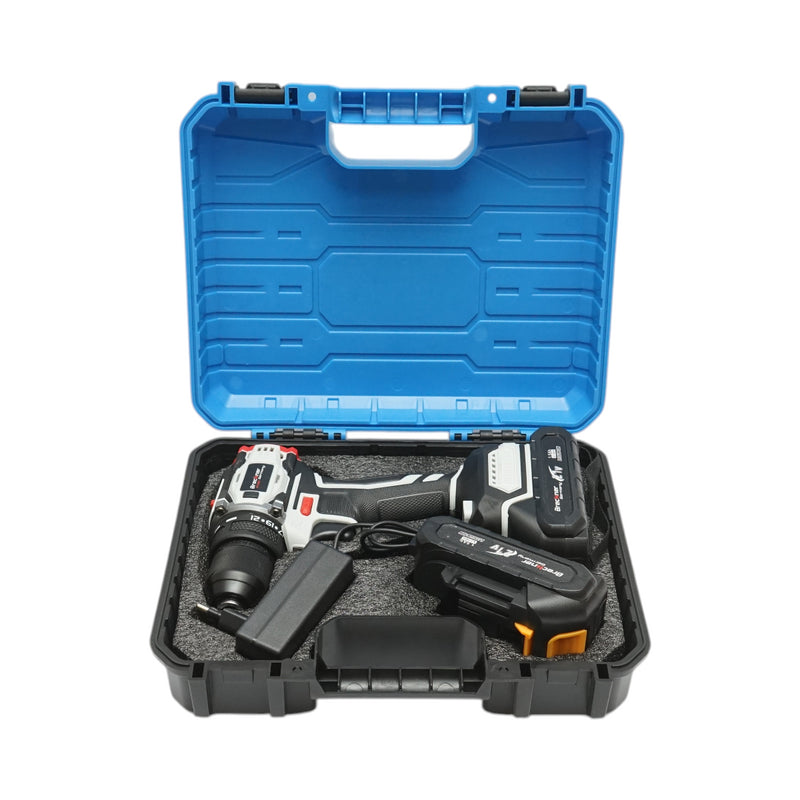 Avvitatore e trapano brushless con 2 batterie al litio 21V/1,5Ah, coppia 40Nm, mandrino da 10mm, velocità 1350rpm Breckner Germany