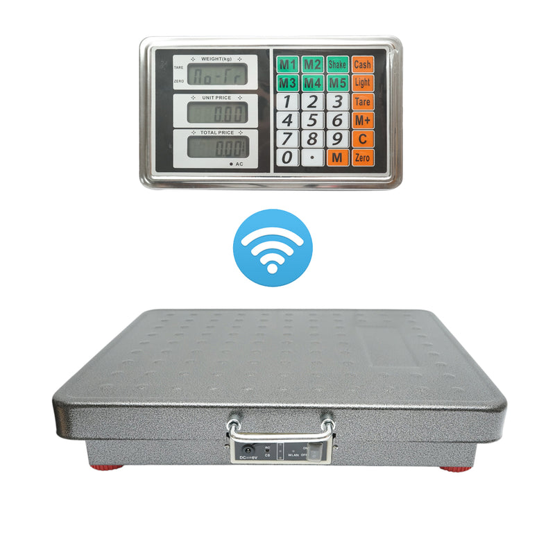 Bilancia elettronica a piattaforma wireless (200 kg) con display WiFi, pedana 320x420 mm
