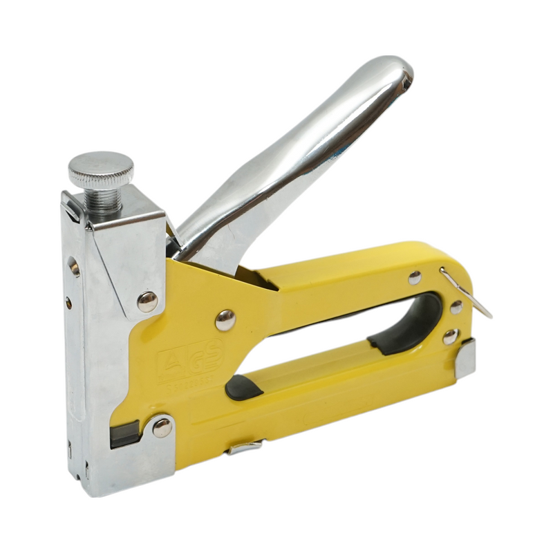 Graffatrice manuale regolabile 3-in-1 Crownman per tappezzeria (punti a C 4–14 mm, punti a U 10–12 mm, punti a T 10–14 mm), set da 300 punti incluso.