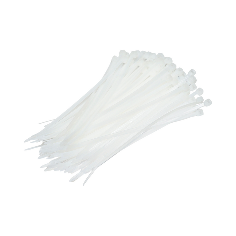 Collana in plastica bianca sfaccettata 3,6x150 mm, set da 100 pezzi Longroad