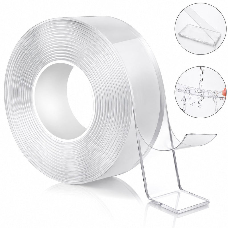 Nastro biadesivo nano trasparente Crystal HighPower, riutilizzabile, 30 mm x 3 m