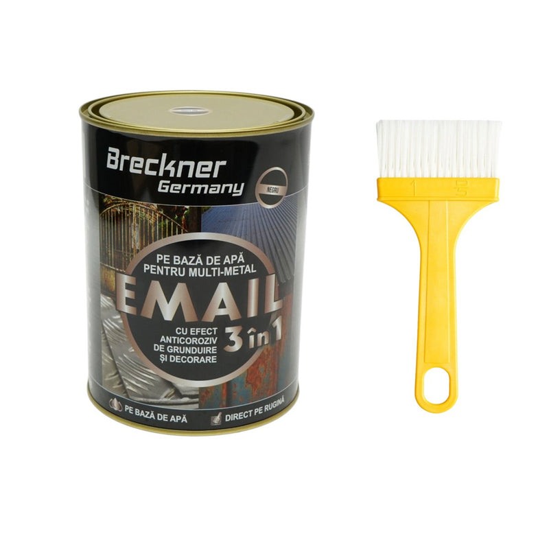 Smalto anticorrosivo nero 3 in 1 per metalli, applicabile direttamente sulla ruggine, a base d'acqua, 2 kg Breckner Germany