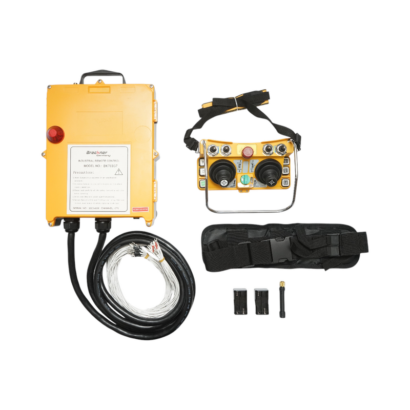 Radiocomando industriale wireless a 380 V CA con doppio joystick e pulsanti, grado di protezione IP65. Breckner Germany