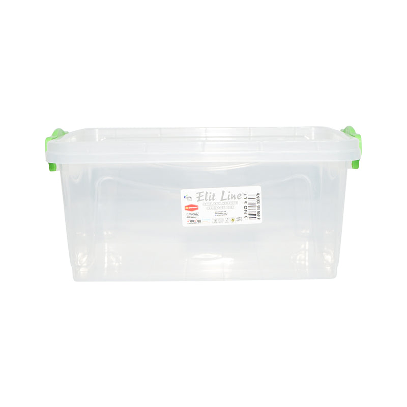 Scatola portaoggetti in plastica trasparente da 5 l con coperchio, 305x210x135 mm