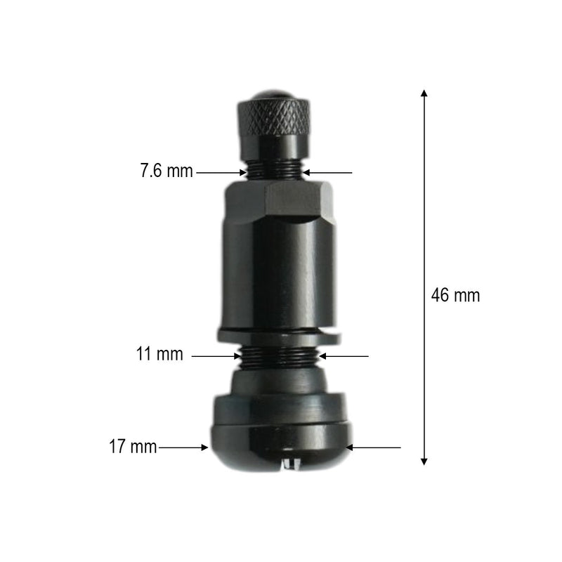 Valvola nera tubeless per cerchi da 46 mm MS525