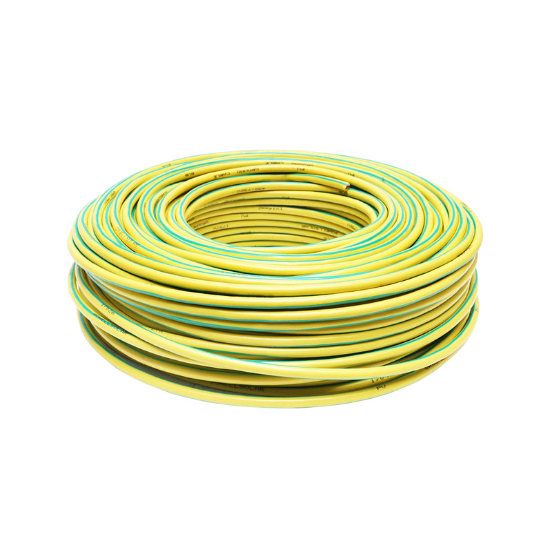 Cavo di messa a terra in rame, 100 m per pannelli solari MYF 1x10 mm, 450/750 V verde giallo
