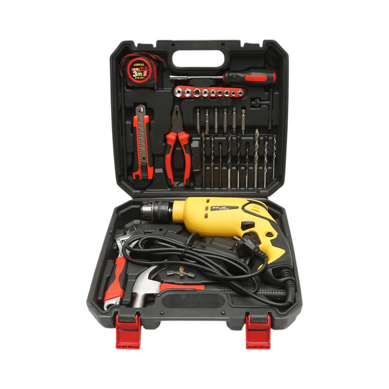 Kit trapano a percussione 600W, 220V, mandrino da 13 mm, velocità 3300 giri/min con 38 pezzi di utensili e attrezzi Breckner Germany