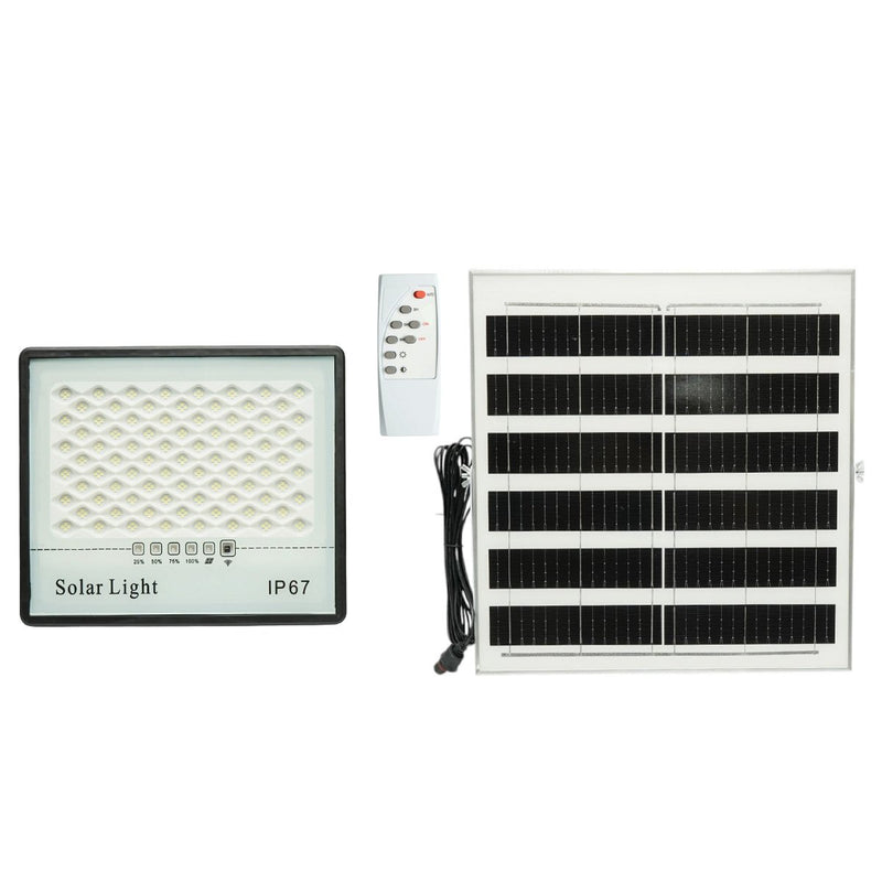 Faro LED da 200 W, 6500 K, con pannello solare da 15 W, batteria LiFePO4 da 10.000 mAh e telecomando (IP67) Breckner Germany