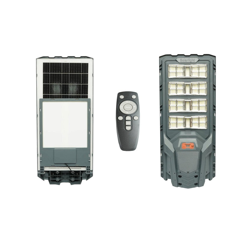 Lampione stradale solare a LED da 800 W con pannello solare da 40 W, batteria LiFePO4 da 30.000 mAh, sensore di movimento, telecomando e supporto per palo (IP65) Breckner Germany