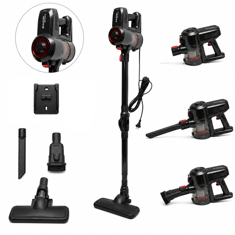 Aspirapolvere verticale 2 in 1 con filo, 600 W, 220 V, potenza di aspirazione 15 kPa, contenitore della polvere da 0,5 L, filtro HEPA, tecnologia ciclonica, funzione Flex Force Breckner Germany