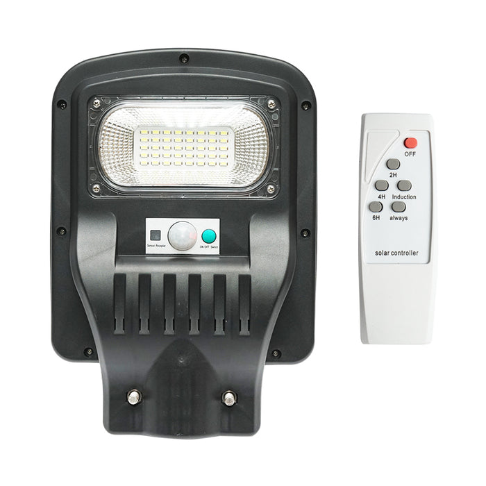 Lampada solare illuminazione stradale a LED 50W, 6500K, IP65 con pannello solare, sensore di movimento e telecomando