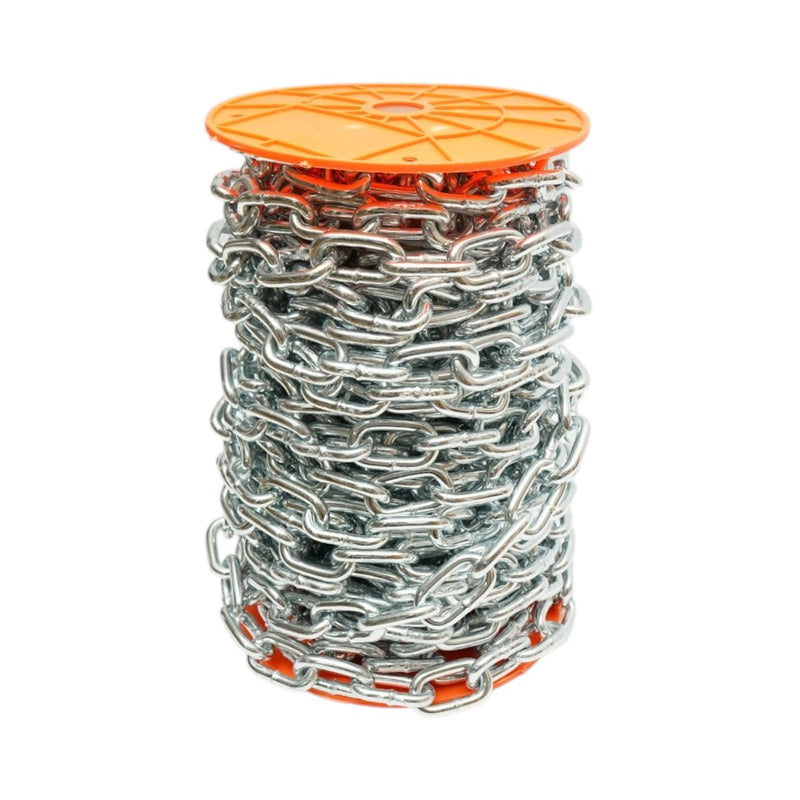 Catena in acciaio zincato a maglia media 7,9 mm x 25 m