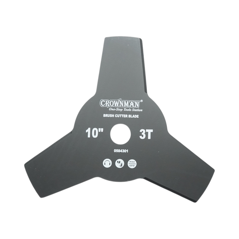 Lama a 3 denti per decespugliatore, 250x25,4 mm, acciaio al carbonio Crownman