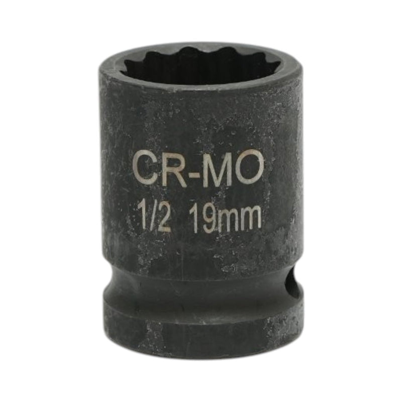 Bussola a impatto bi-esagonale da 19 mm, lunghezza 38 mm, attacco quadro da 1/2", acciaio Cr-Mo Breckner Germany
