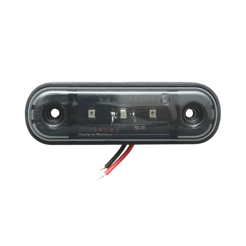 Luce di ingombro laterale a LED ovale 12V-24V, rosso fumé, 3 LED, 87x28x13,5 mm Breckner Germany