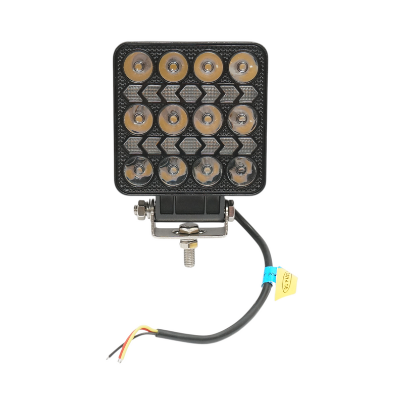 Faro a LED quadrato con DRL, 9-80 V, 36 W (bianco/giallo), corpo in alluminio 103x103x38 mm, IP67 Breckner Germany