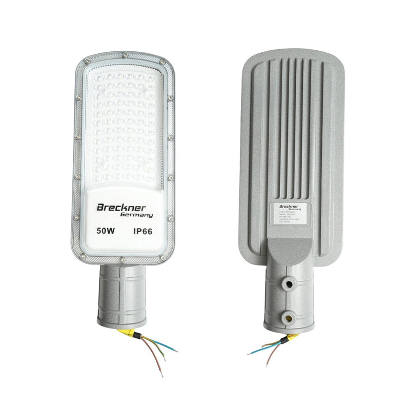 Lampione stradale LED da 50 W, 100-265 V, 6500 K, 5500 lm, montaggio su palo, 340x125x25 mm, IP66 Breckner Germany