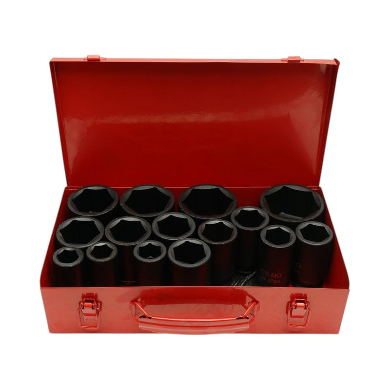 Set di 15 bussole a impatto lunghe, 22–60 mm, attacco 3/4", Cr-Mo Breckner Germany