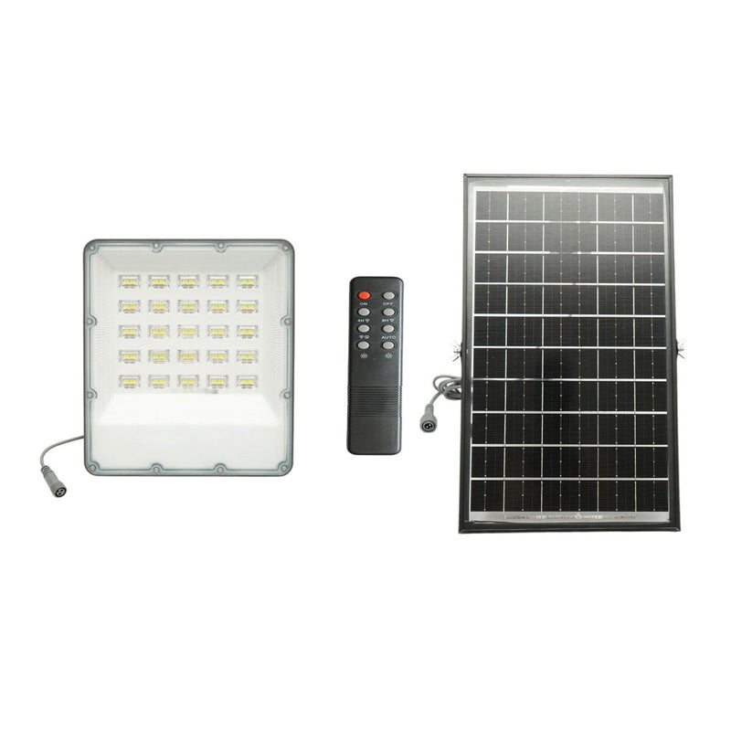 Faro LED da 200 W, 6500 K, con pannello solare bifacciale da 20 W, batteria LiFePO4 da 10.000 mAh e telecomando (IP66) Breckner Germany