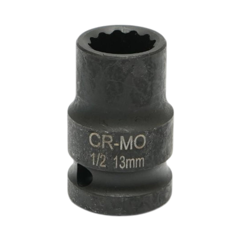 Bussola a impatto bi-esagonale da 13 mm, lunghezza 38 mm, attacco quadro da 1/2", acciaio Cr-Mo Breckner Germany
