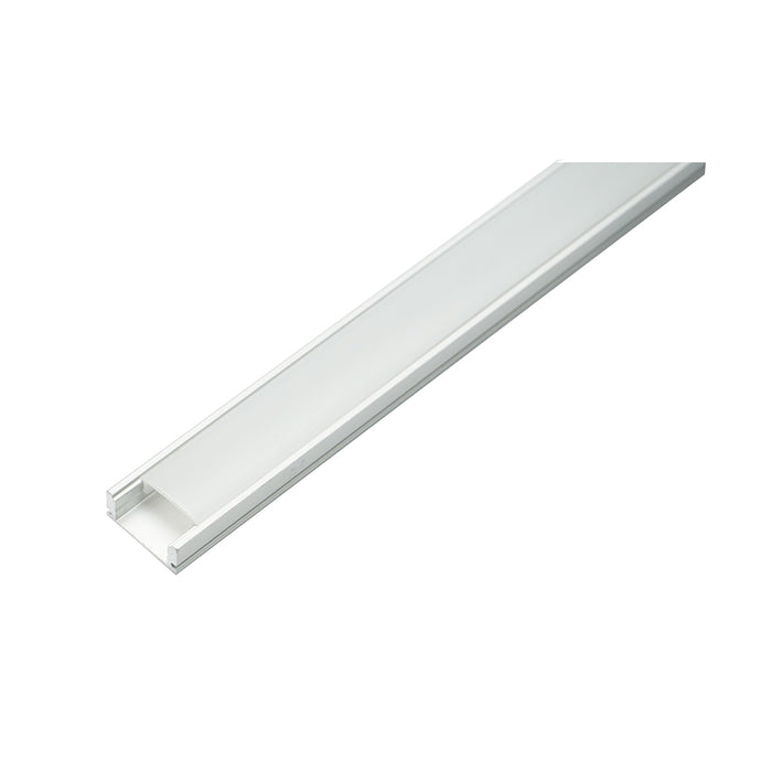 Profilo in alluminio per strisce LED 17,4x7x2000mm, applicato con diffusore opaco, striscia massima 12mm