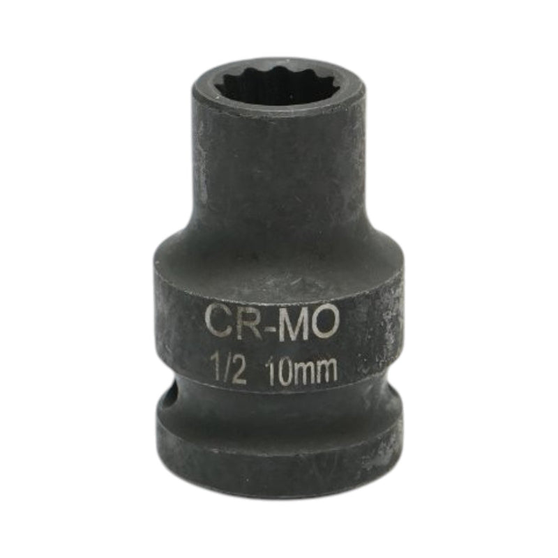 Bussola a impatto bi-esagonale da 10 mm, lunghezza 38 mm, attacco quadro da 1/2", Cr-Mo Breckner Germany