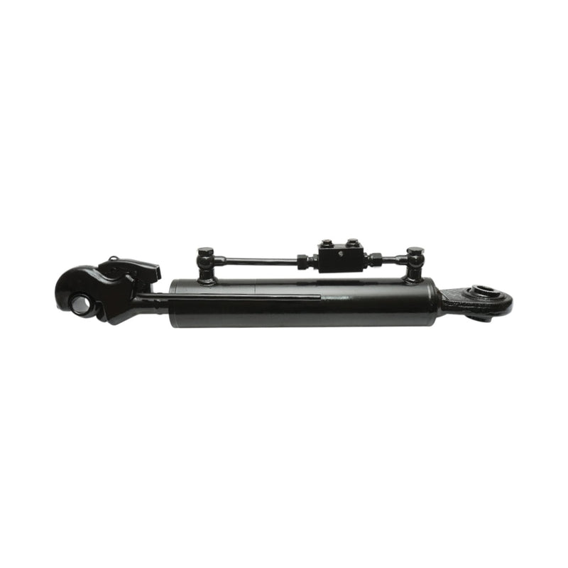 Tirante centrale idraulico regolabile 640–920 mm, categoria 2-2, con attacco rapido, corsa 280 mm, perno da 25,4 mm, stelo da 35 mm.