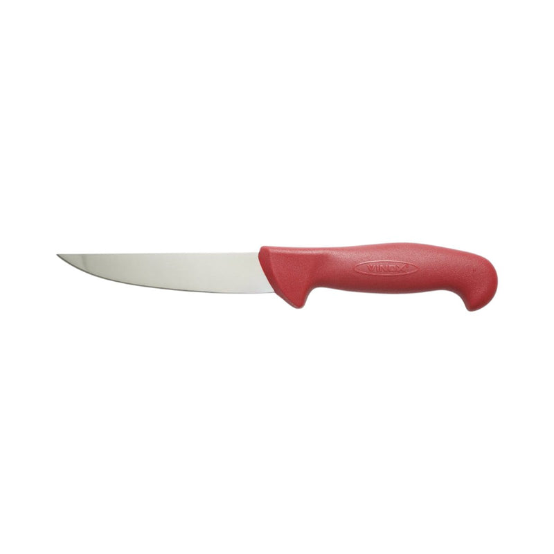 Coltello professionale da macelleria e macellazione da 15 cm, lama in acciaio 5Cr15MoV, manico in nylon rosso. Breckner Germany
